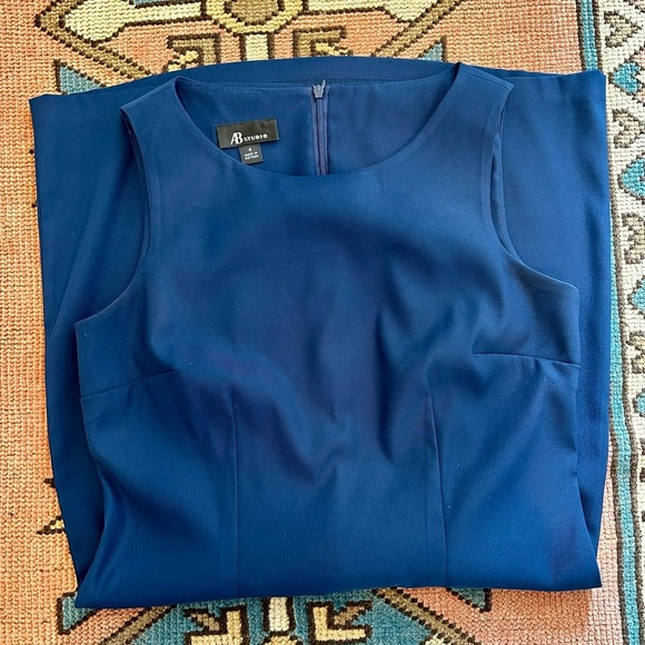 AB studio preppy vintage corpcore business core classic navy sheath dress sz 4 - Picture 4 of 13